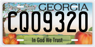 GA license plate CQO9320