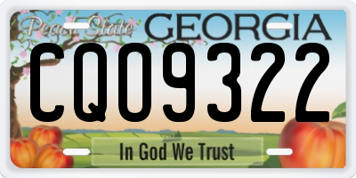 GA license plate CQO9322