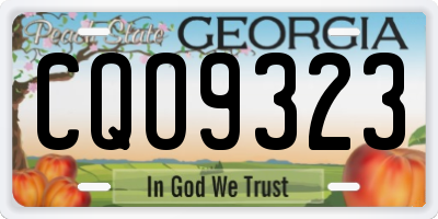 GA license plate CQO9323