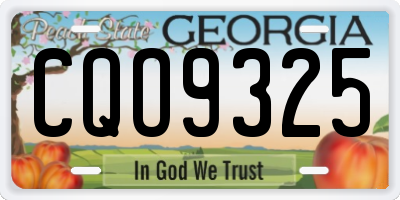 GA license plate CQO9325