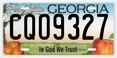 GA license plate CQO9327