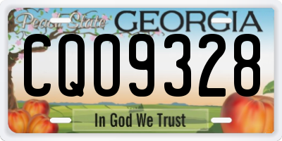 GA license plate CQO9328