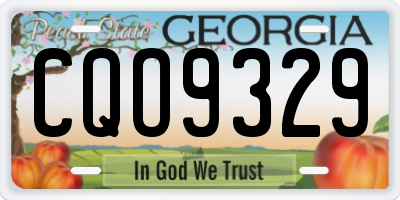 GA license plate CQO9329