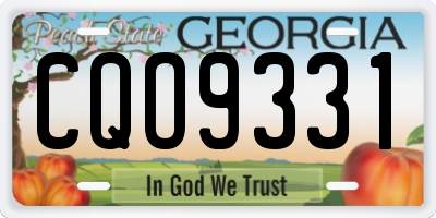 GA license plate CQO9331