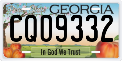 GA license plate CQO9332