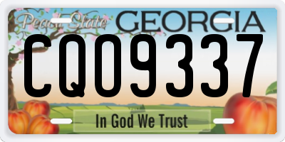 GA license plate CQO9337
