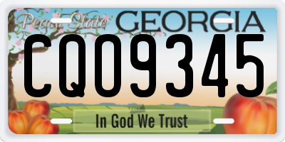 GA license plate CQO9345