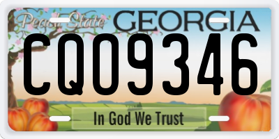 GA license plate CQO9346