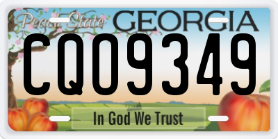 GA license plate CQO9349