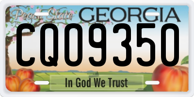 GA license plate CQO9350
