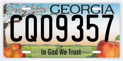 GA license plate CQO9357