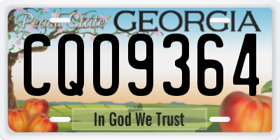 GA license plate CQO9364
