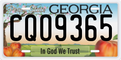 GA license plate CQO9365