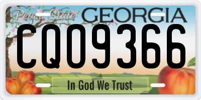 GA license plate CQO9366