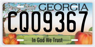 GA license plate CQO9367