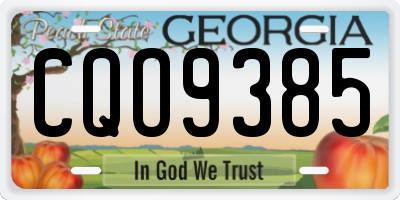 GA license plate CQO9385