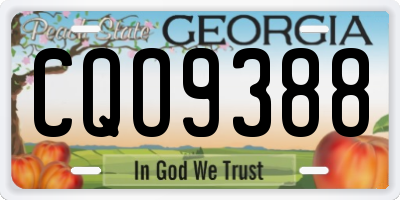 GA license plate CQO9388