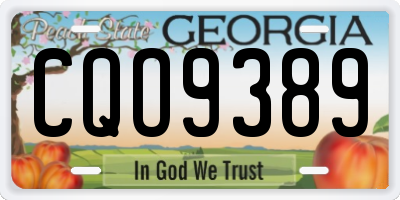 GA license plate CQO9389