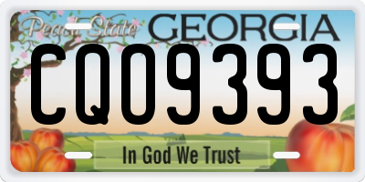 GA license plate CQO9393