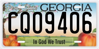 GA license plate CQO9406