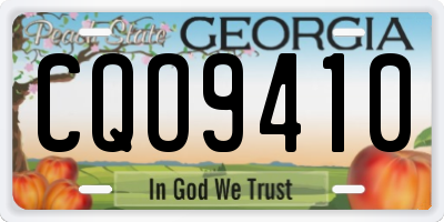 GA license plate CQO9410