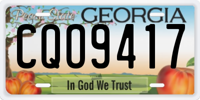GA license plate CQO9417