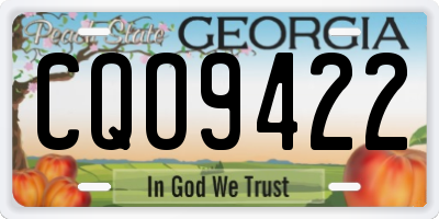 GA license plate CQO9422