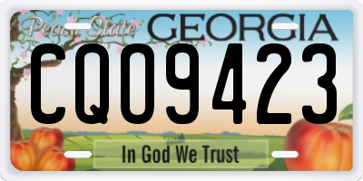 GA license plate CQO9423