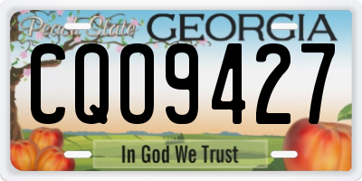 GA license plate CQO9427