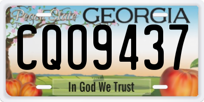 GA license plate CQO9437