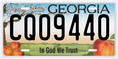 GA license plate CQO9440