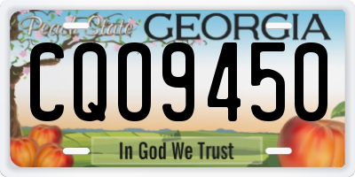 GA license plate CQO9450