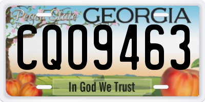 GA license plate CQO9463