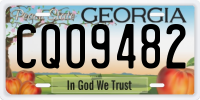 GA license plate CQO9482
