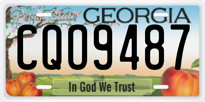 GA license plate CQO9487