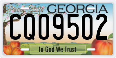 GA license plate CQO9502
