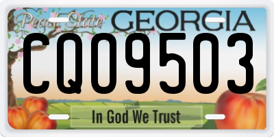 GA license plate CQO9503