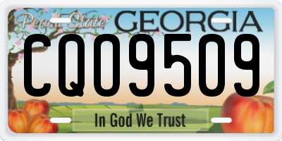 GA license plate CQO9509