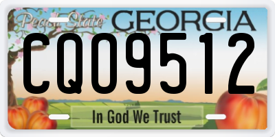 GA license plate CQO9512