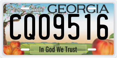 GA license plate CQO9516