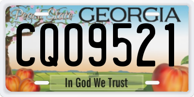GA license plate CQO9521