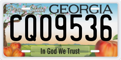GA license plate CQO9536