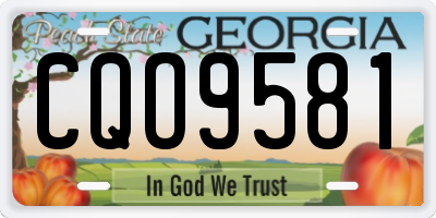GA license plate CQO9581