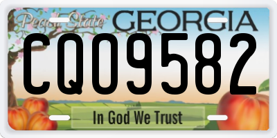 GA license plate CQO9582