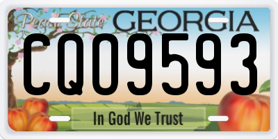 GA license plate CQO9593