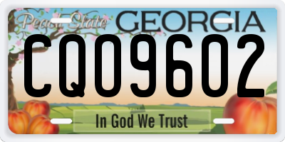 GA license plate CQO9602