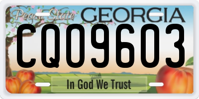 GA license plate CQO9603