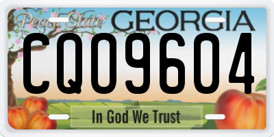GA license plate CQO9604