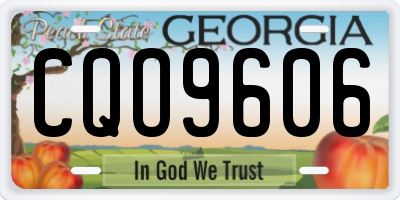 GA license plate CQO9606