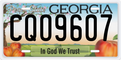 GA license plate CQO9607